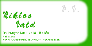 miklos vald business card
